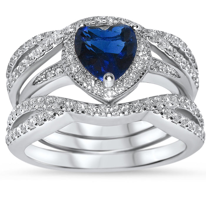 His Her Wedding Ring Set Matching Engagement Rings for Bride Groom Him Her