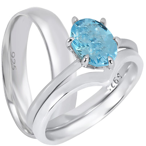 His Her Wedding Set TRIO Couples Wedding Engagement Rings Bands Set Him Her