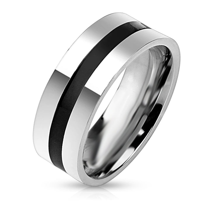 His and Her Unique Wedding Rings Set Blue Black Couples Rings Him Her