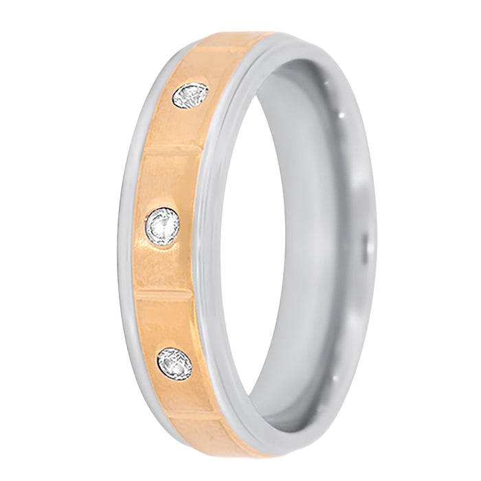 His Hers Gold Wedding Rings Set TRIO 3 PCS Couples Engagement Wedding Set Him Her