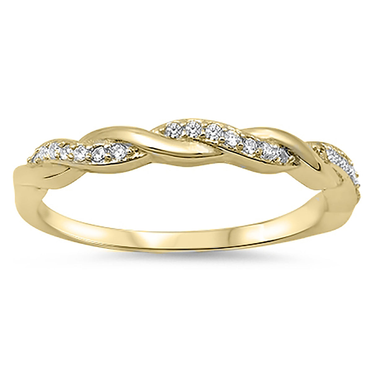 Alternate view of gold Plated Sterling Silver Claddagh Wedding and Engagement Ring Set