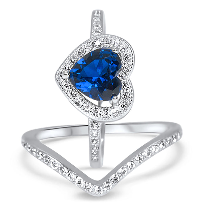 His and Her Wedding Rings Simulated Blue Simulated Sapphire Silver Steel Wedding Set Him Her