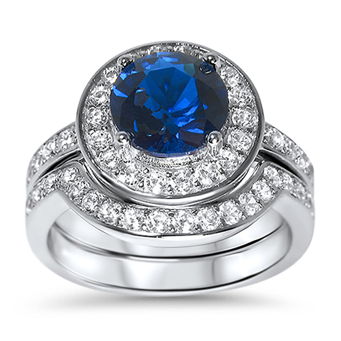 His Her Silver Steel Wedding Engagement TRIO Ring Set