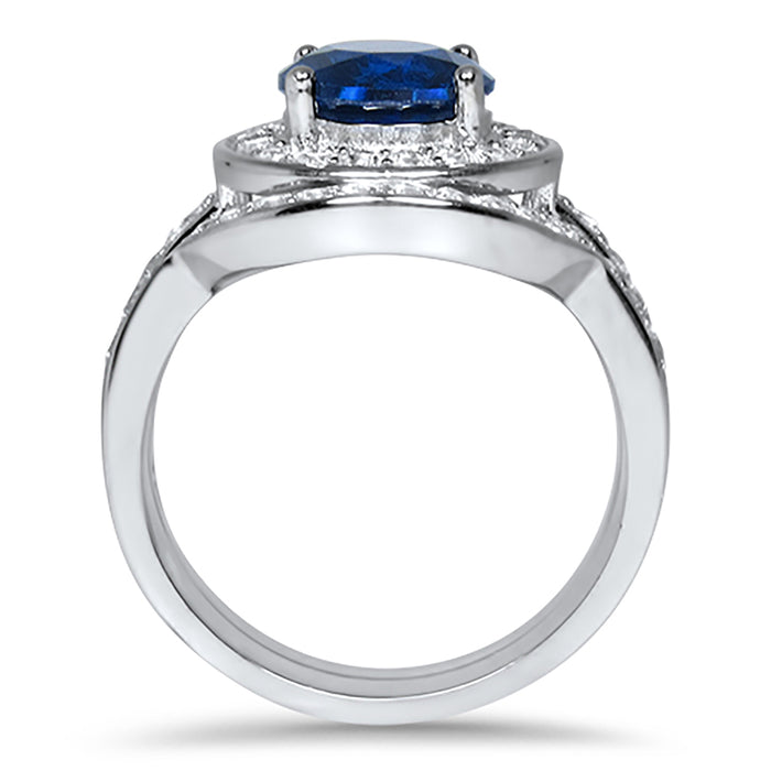 His Her Silver Steel Wedding Engagement TRIO Ring Set