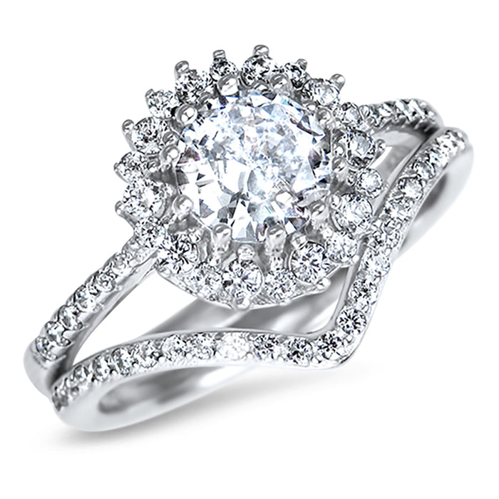 His Her Silver Steel TRIO Wedding Ring Set