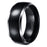 His Her Wedding Ring Set TRIO 3 PCS Silver Black Titanium Couples Rings Him Her