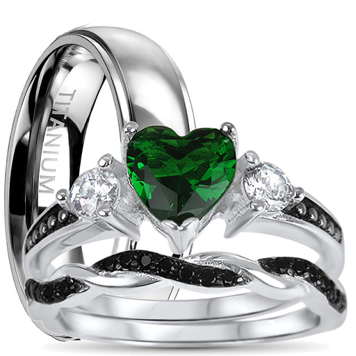 His and Her Wedding Rings Set