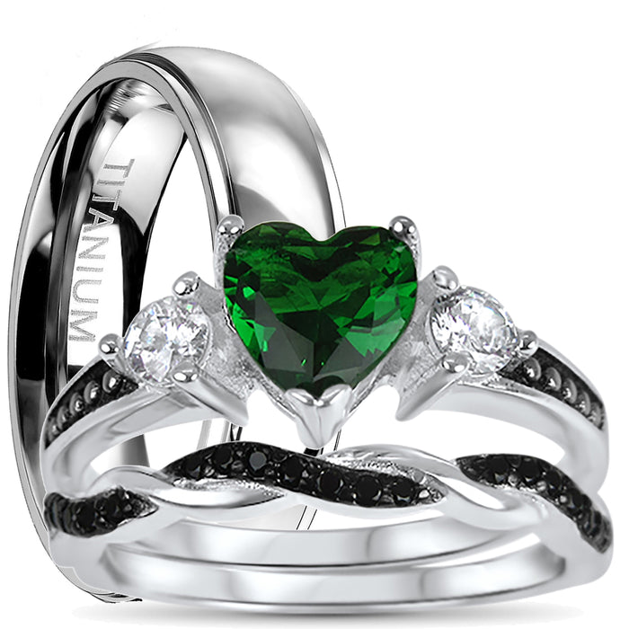 His and Her Wedding Rings Set