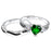 His and Her Wedding Rings Unique Green Heart Black Couples Bands Him Her
