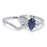 Marquise Cut Sterling Silver Blue Sapphire CZ Wedding Engagement Ring Set for Women