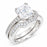 1 Carat Princess Cut CZ Silver Wedding & Engagement Ring Set Size 7