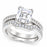 1 Carat Princess Cut CZ Silver Wedding & Engagement Ring Set Size 7