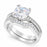 1 Carat Princess Cut CZ Silver Wedding & Engagement Ring Set Size 7