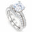 1 Carat Princess Cut CZ Silver Wedding & Engagement Ring Set Size 7