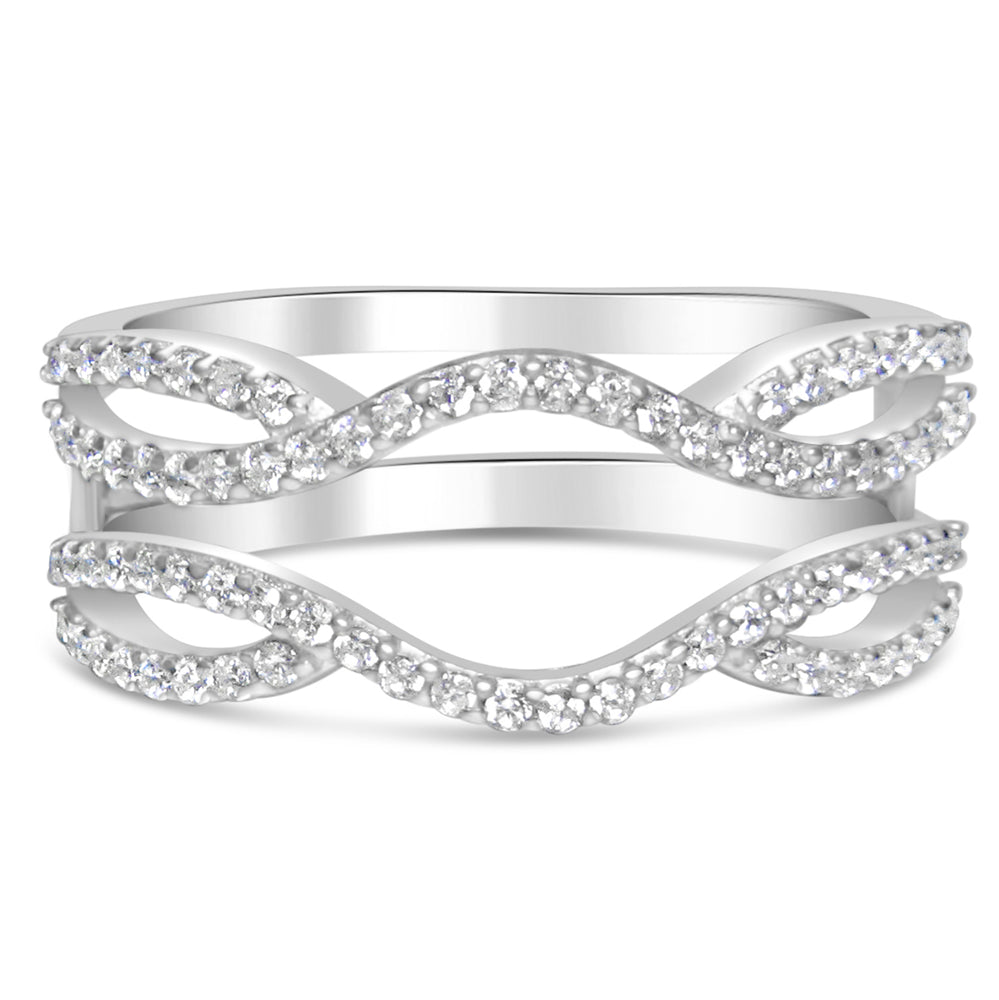 Sterling Silver CZ Wedding Guard