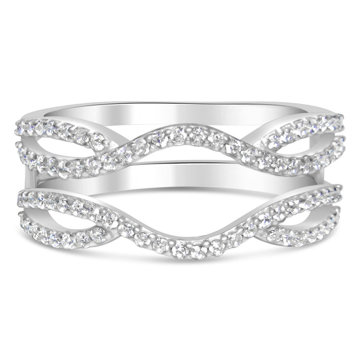 Sterling Silver CZ Wedding Guard