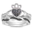 His and Her Black CZ Wedding Rings Set Claddagh Celtic Wedding Bands Women Men