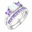 simulated amethyst wedding ring set view 2