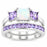 simulated amethyst wedding ring set view 1