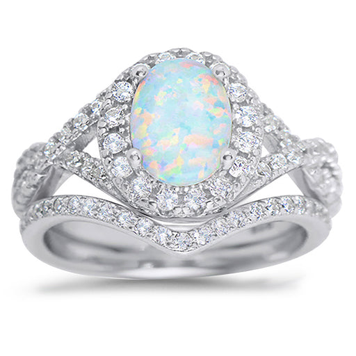 White Opal Engagement Ring for Women