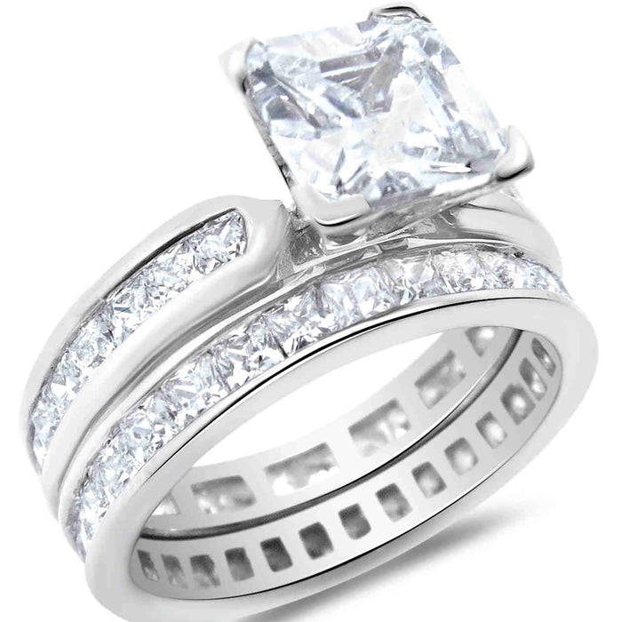 CZ Wedding Engagement Ring Set for Women