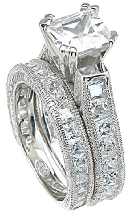 His Her TRIO Wedding Engagement Ring Set