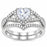1 Carat Heart CZ Simulated Diamond Wedding Engagement Ring Set 925 Silver
