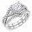 1 Carat Heart CZ Simulated Diamond Wedding Engagement Ring Set 925 Silver