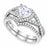 1 Carat Heart CZ Simulated Diamond Wedding Engagement Ring Set 925 Silver