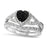 His Hers TRIO Wedding Set Black Wedding Rings for Women  and Men