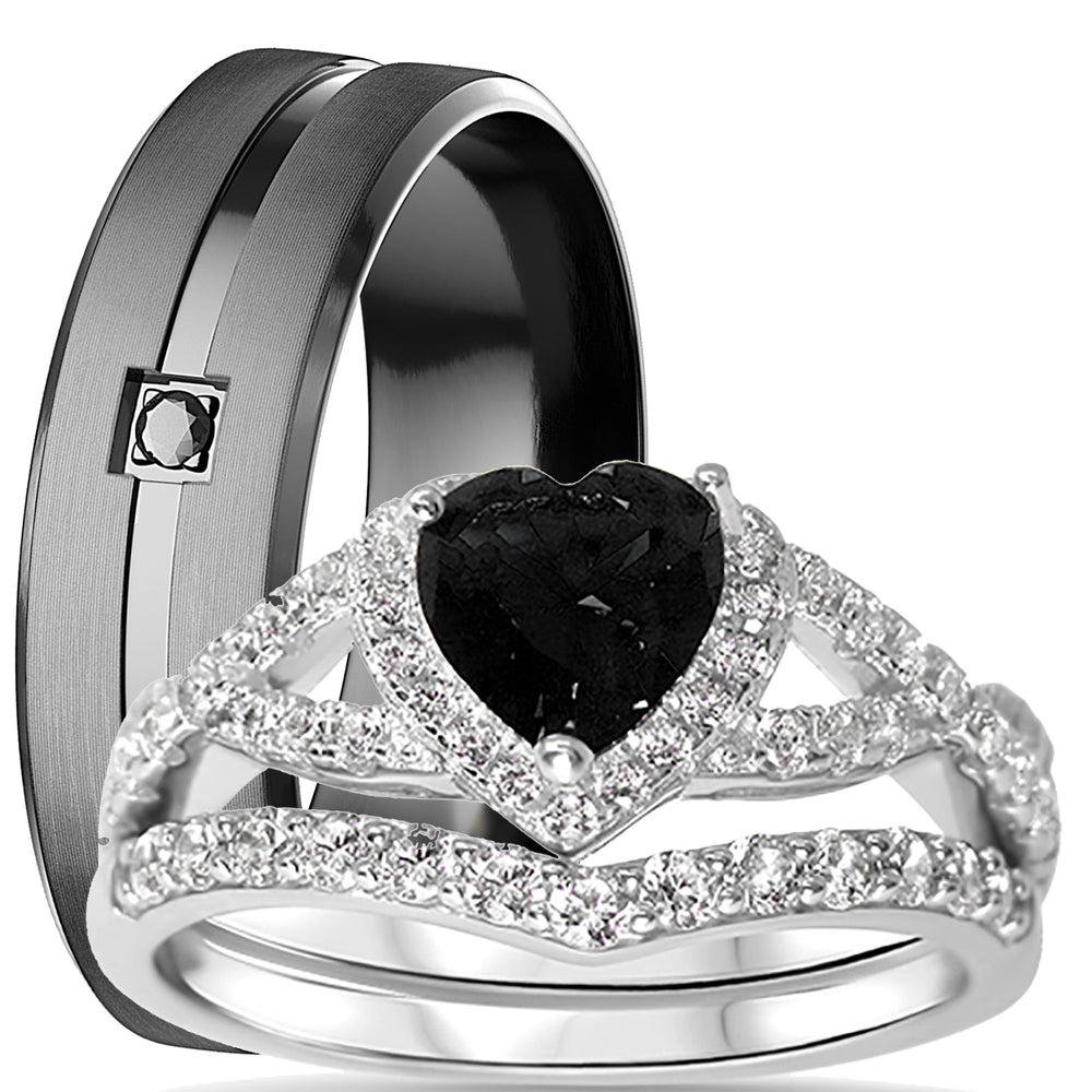 His Her Wedding Ring Set