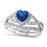 1 Carat Heart CZ Simulated Sapphire Wedding Engagement Ring Set 925 Silver