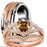 His Her Wedding Ring Set 3 Piece TRIO Silver Titanium Couples Engagement Promise Ring Set