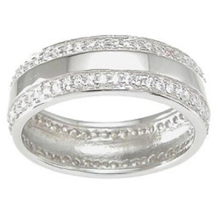 His Her Matching Sterling Silver Wedding Rings Set