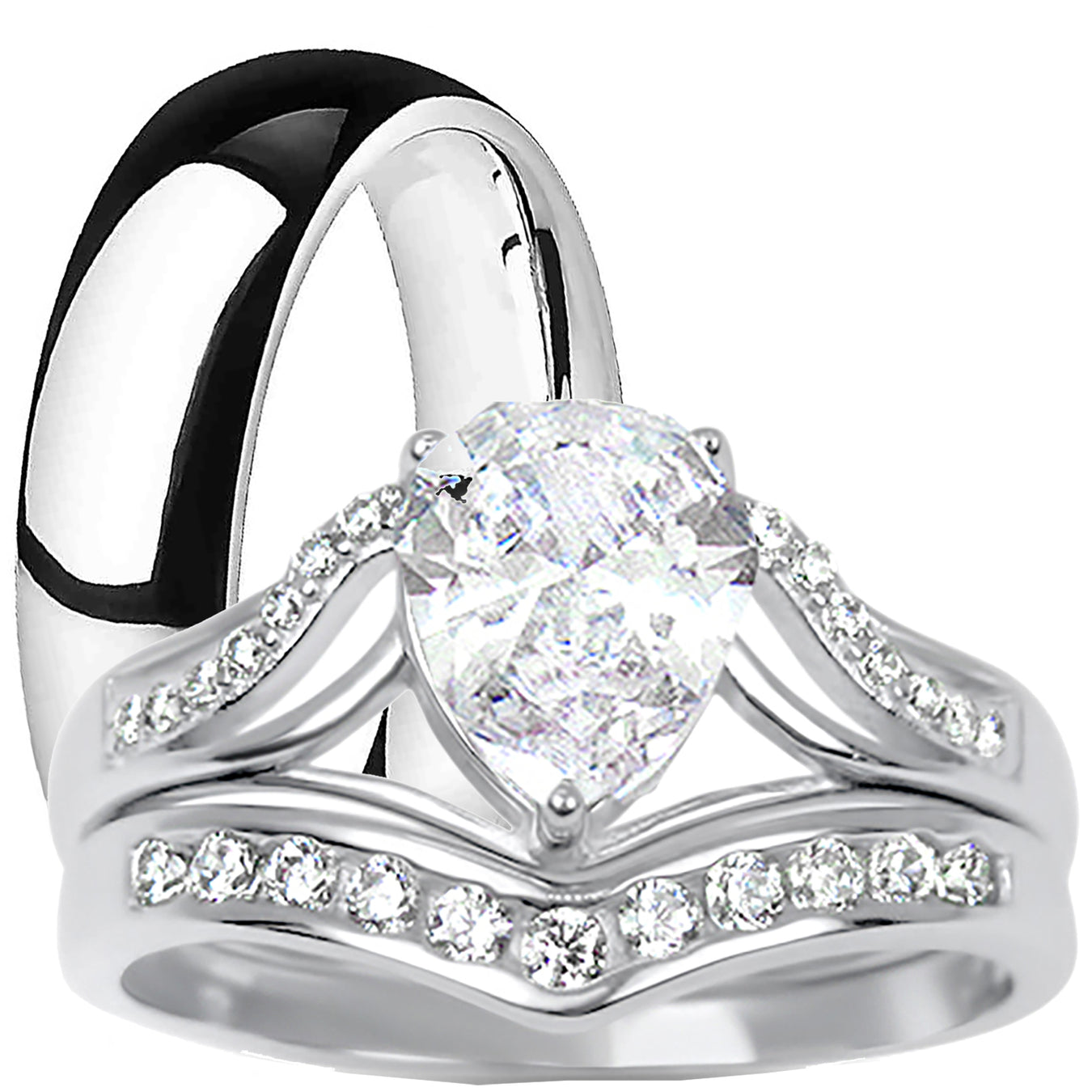 Pear CZ Rings