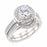 1 Carat CZ Silver Halo Wedding & Engagement Ring Set Sizes 8 & 9 Only