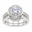 1 Carat CZ Silver Halo Wedding & Engagement Ring Set Sizes 8 & 9 Only