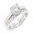1 Carat CZ Solitaire Hidden Halo Silver Wedding Engagement Ring Set Size 9