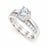 1 Carat CZ Solitaire Hidden Halo Silver Wedding Engagement Ring Set Size 9