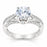 1 Carat Vintage Solitaire Silver Wedding Engagement Ring Set Size 7