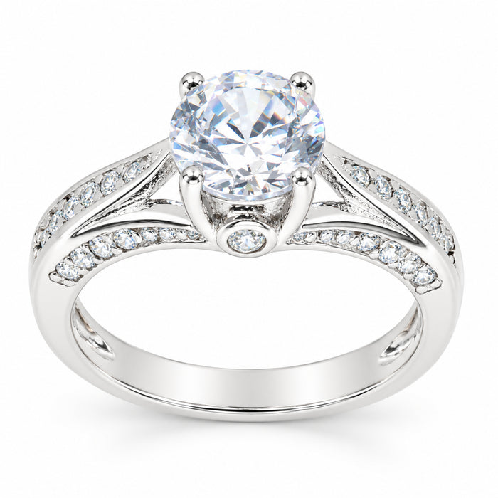 1 Carat Vintage Solitaire Silver Wedding Engagement Ring Set Size 7