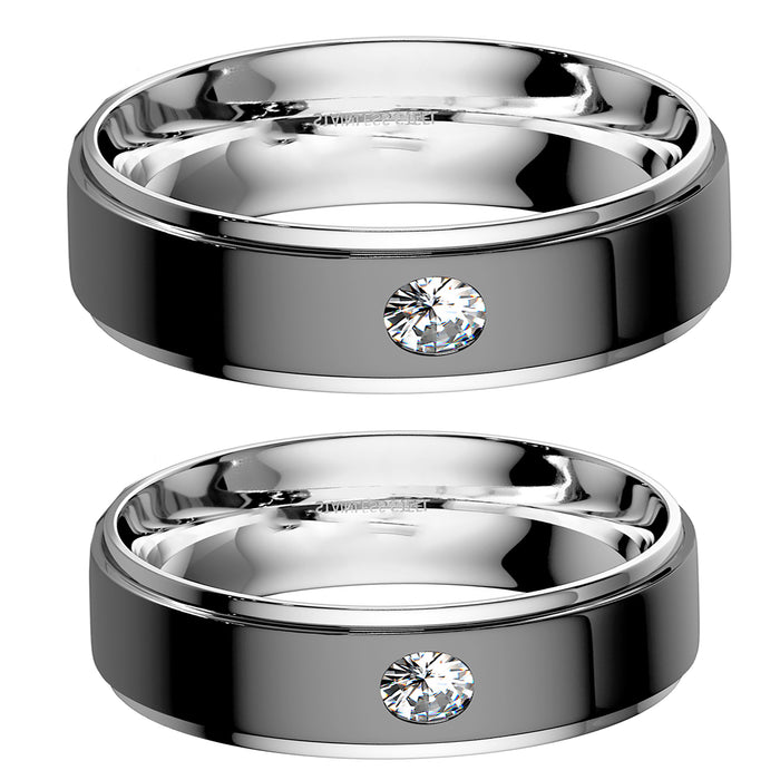 LaRaso & Co Wedding Rings His and Her Sets Black Ceramic Men Women 10/10