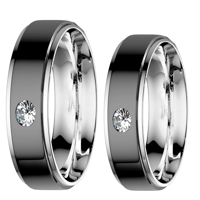 LaRaso & Co Wedding Rings His and Her Sets Black Ceramic Men Women 10/10