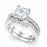 1 Carat Princess Cut CZ Silver Wedding & Engagement Ring Set Size 7