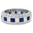 His Hers Wedding Rings Blue CZ Bridal Engagement Wedding Set Silver Steel Bands Him Her
