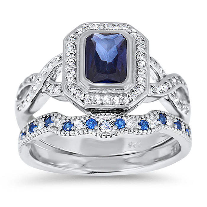 LaRaso & Co His and Her Silver Wedding Rings Unique Vintage Couples Rings Bride Groom 10/10