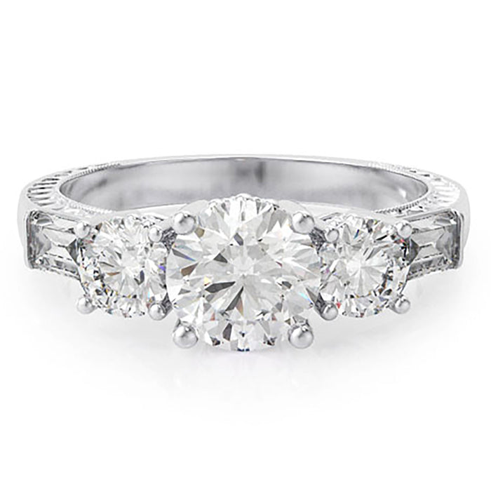 Sterling Silver CZ Wedding Engagement Ring Set