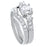 CZ Wedding Engagement Ring Set