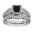 black engagement ring set