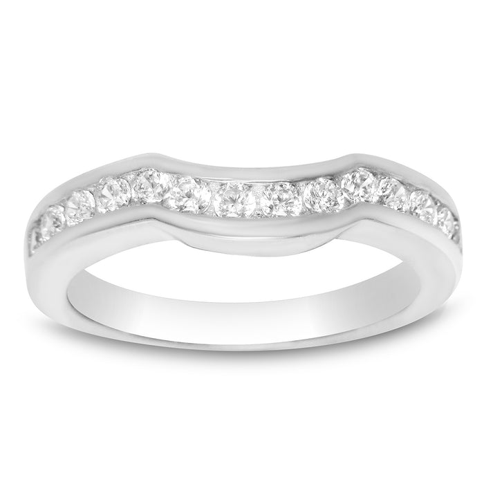 Sterling Silver CZ Wedding Band Ring